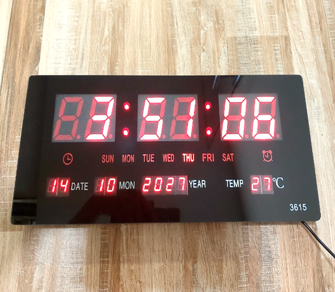 Đồng hồ LED treo tường báo thức JH3615 LED Number Clock _6 số lớn